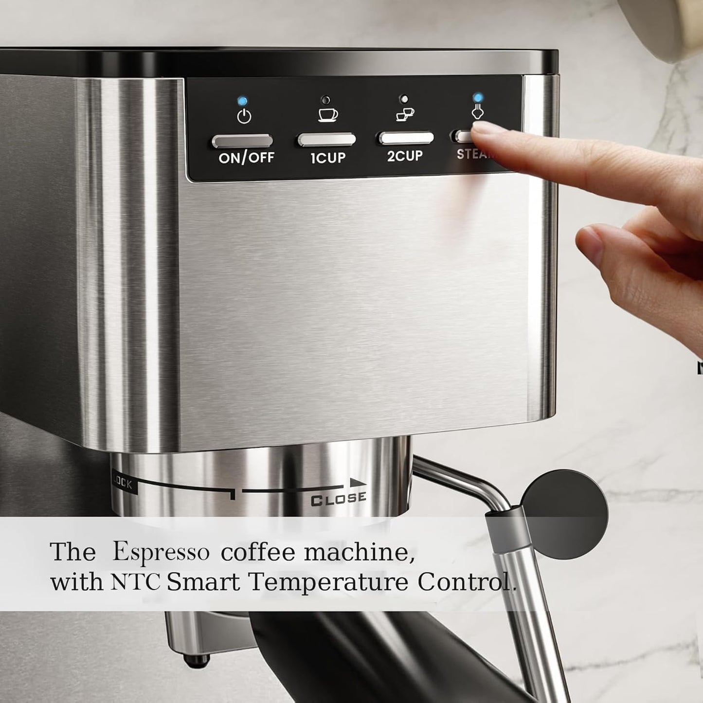 Kismile 20-Bar Espresso Machine with Built-in Grinder, CM8031