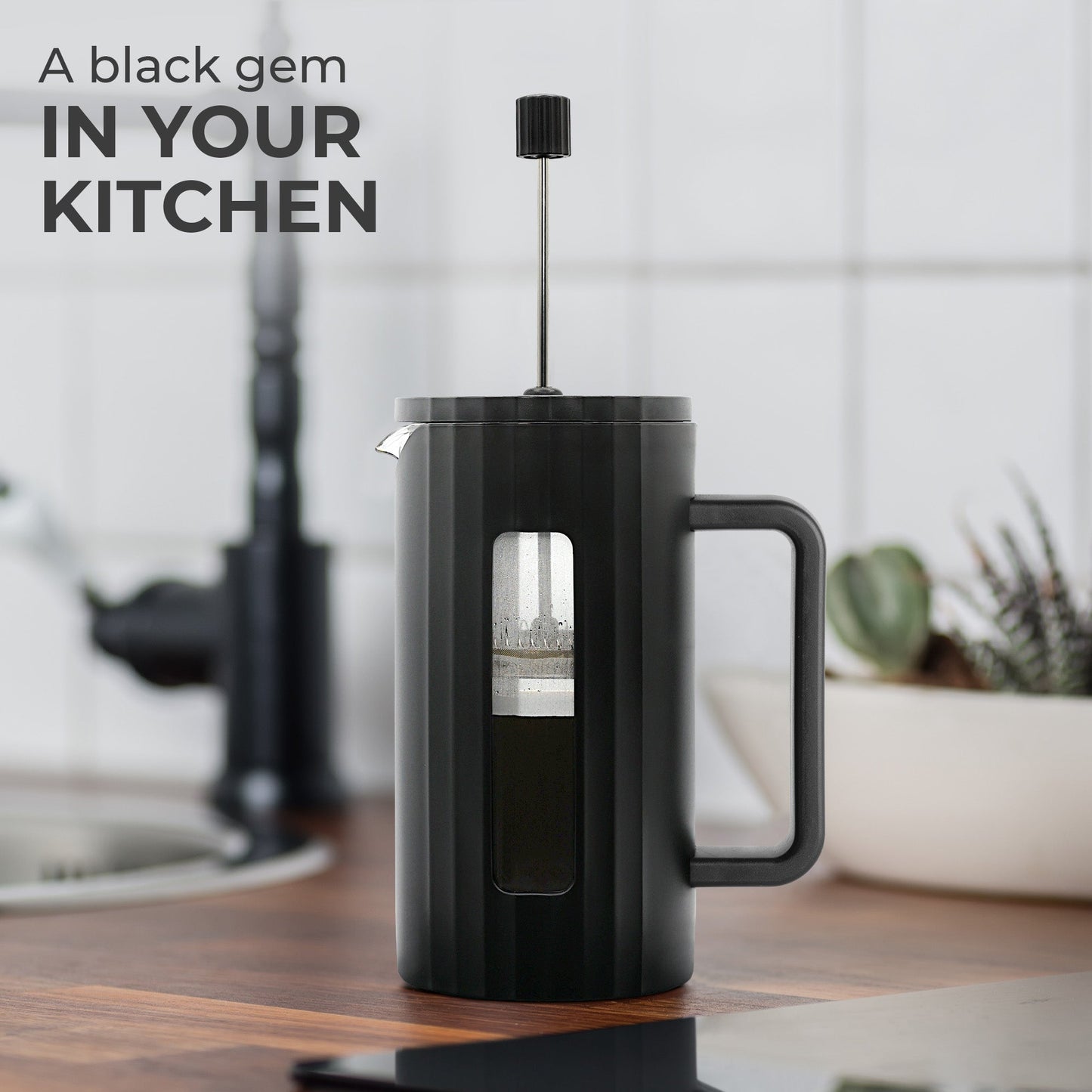 Kaffe Glass French Press Coffee Maker 800ml, Durable & Easy to Use, KF1111
