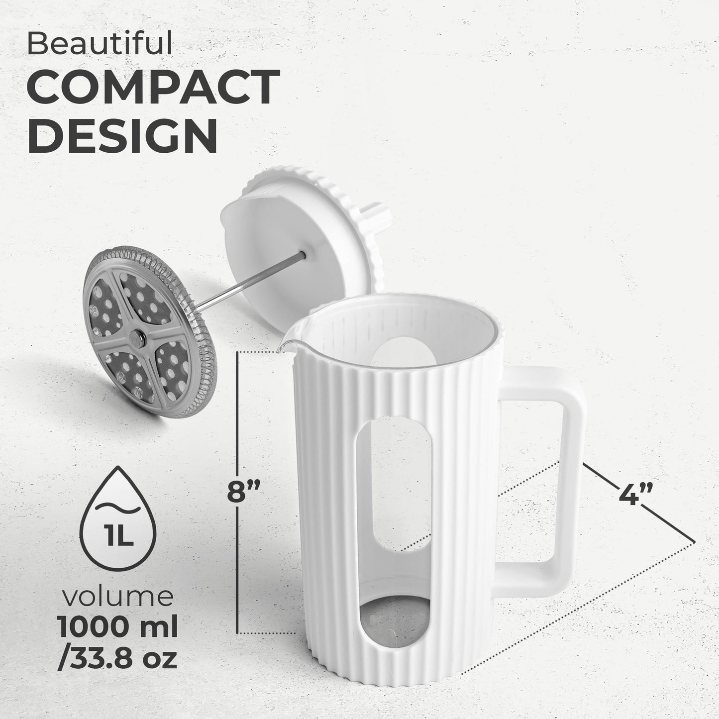 Kaffe Glass French Press (800ml) KF1114 – Durable Borosilicate Coffee Maker
