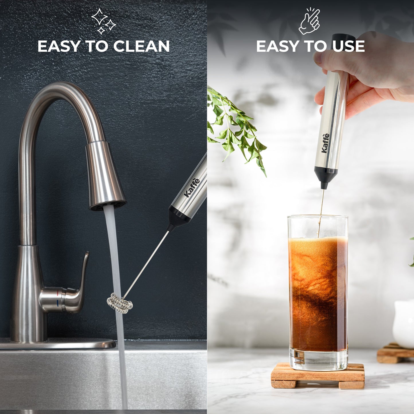 Kaffe Handheld Milk Frother KF6022NS – USB Rechargeable Foam Maker