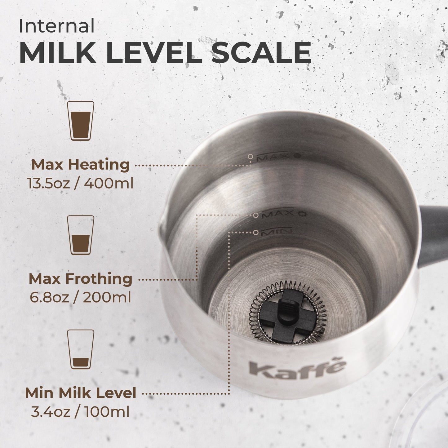 Kaffe Pour-In Premium Milk Frother KF6075 – Digital Screen Hot & Cold Foam Maker