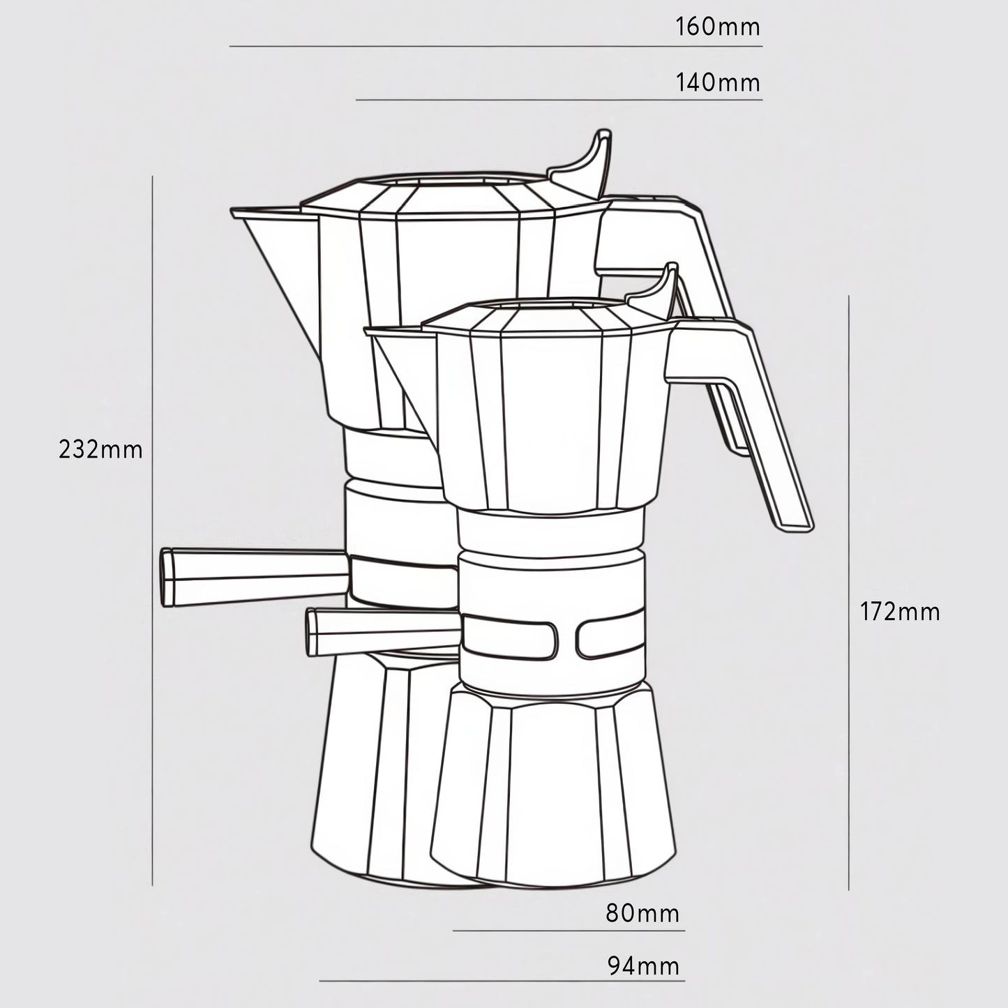 Lastaforest High Pressure Espresso Maker Moka Pot