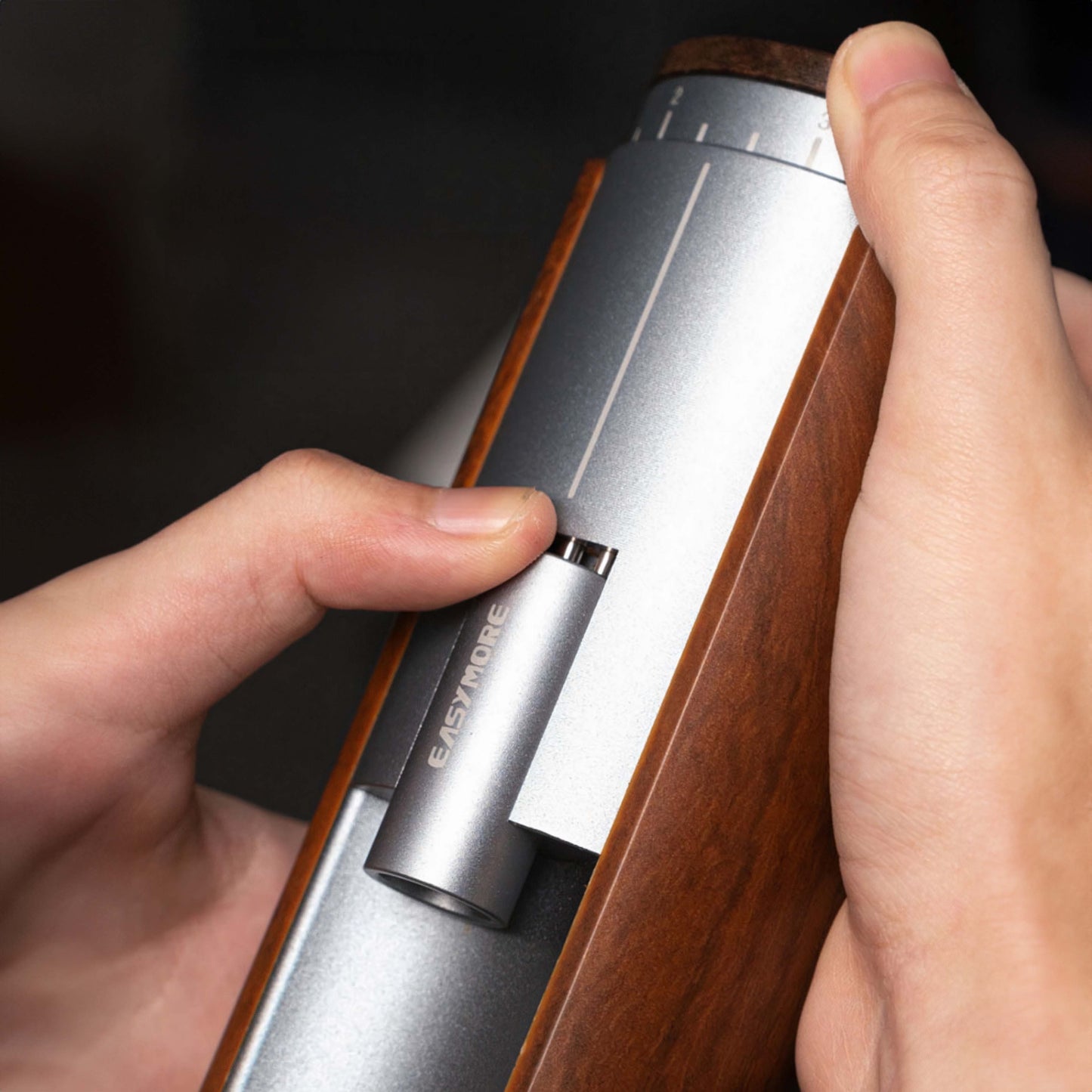 Lastaforest Rechargeable Coffee Grinder | Portable with Wood Cover