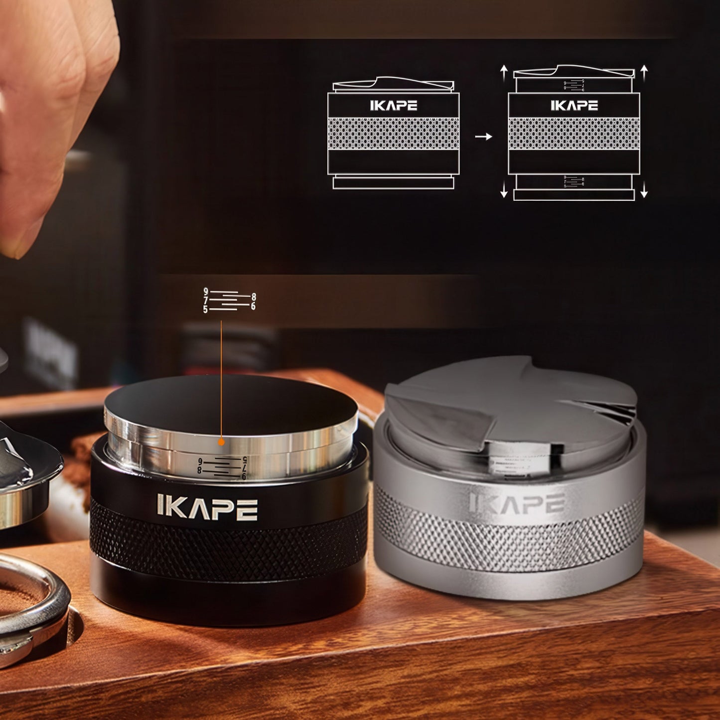 Lastaforest- 2 in 1 Adjustable Coffee Distributor & Tamper