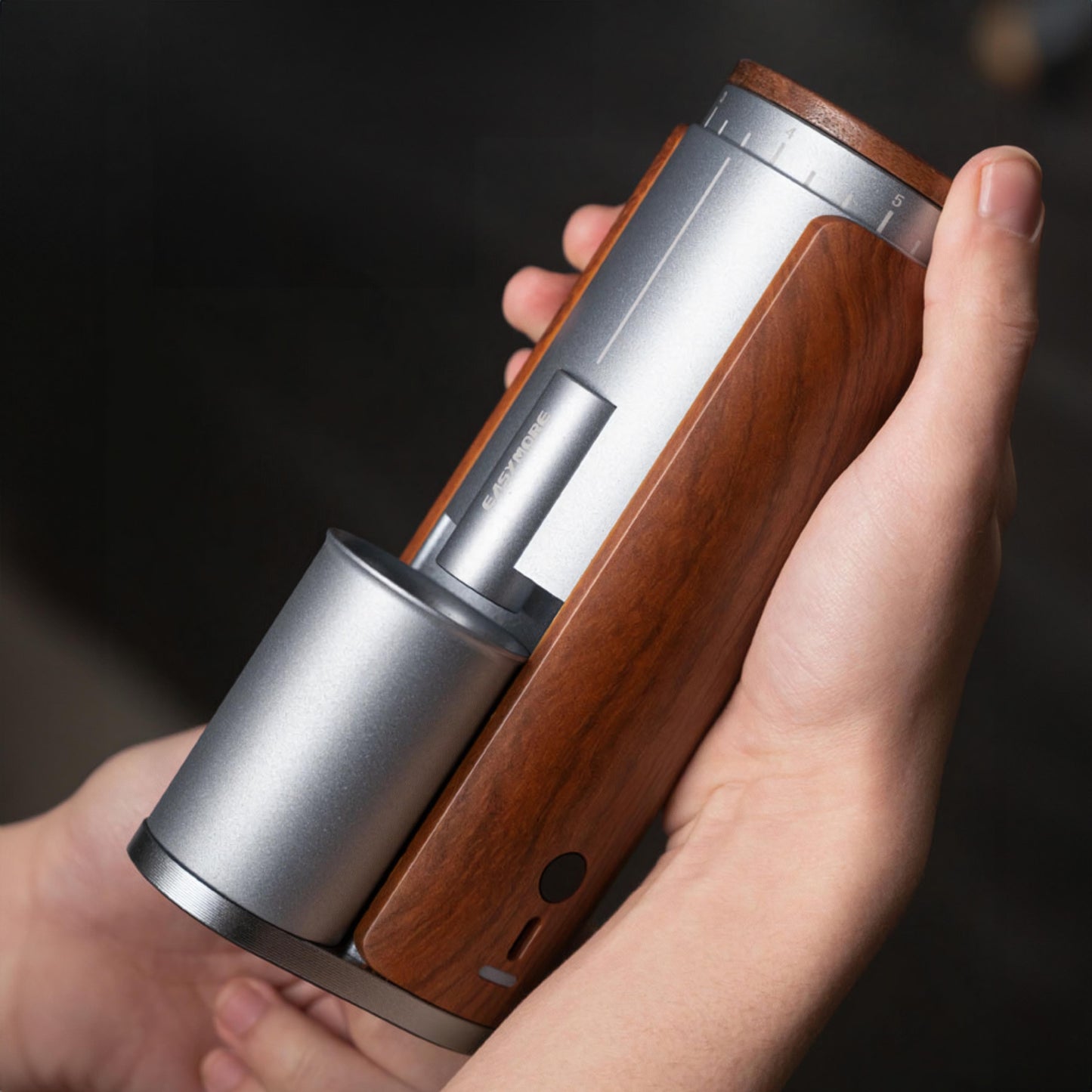 Lastaforest Rechargeable Coffee Grinder | Portable with Wood Cover