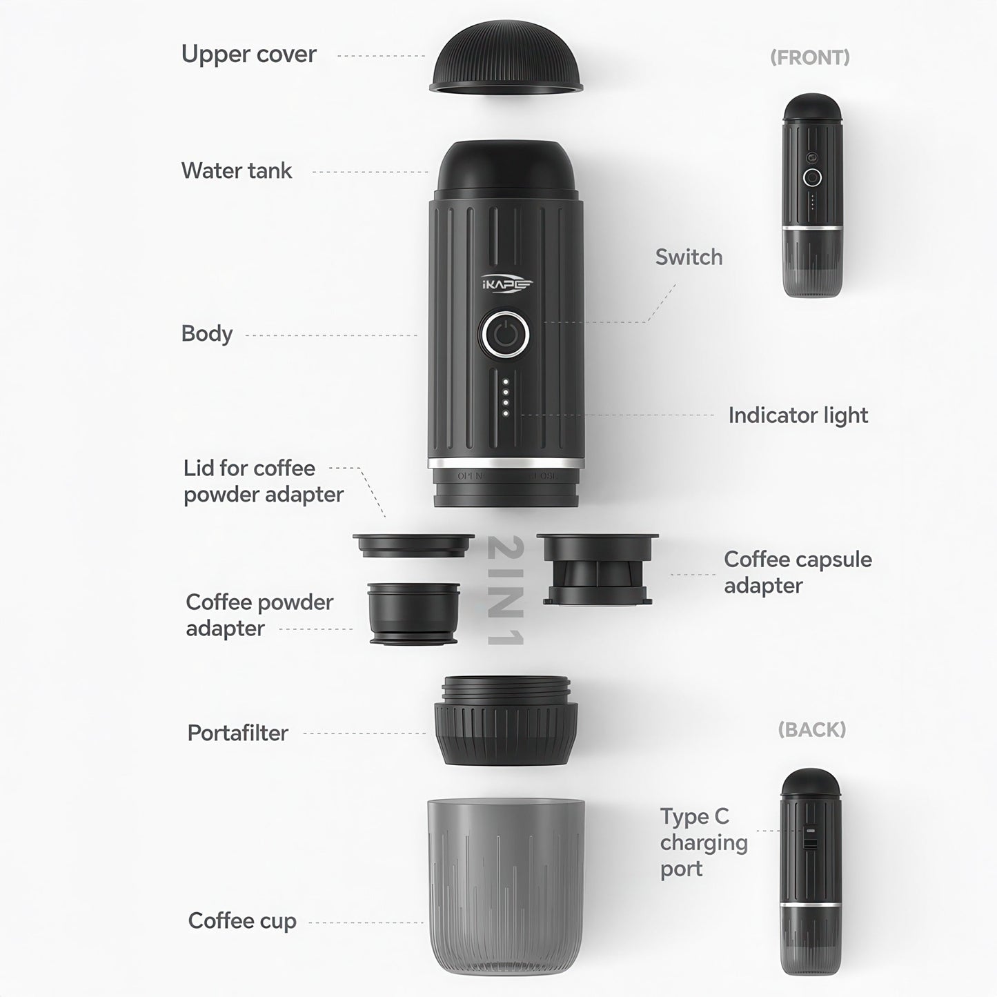 Lastaforest Portable Electric Espresso Coffee Maker