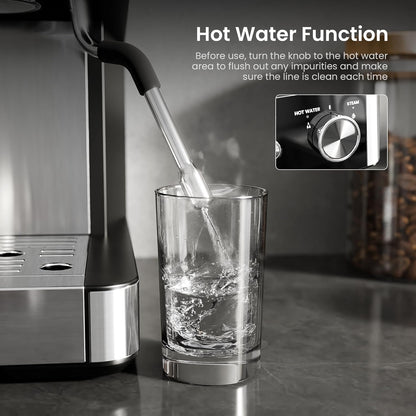 Kismile 20-Bar Espresso Machine with Built-in Grinder, CM8031