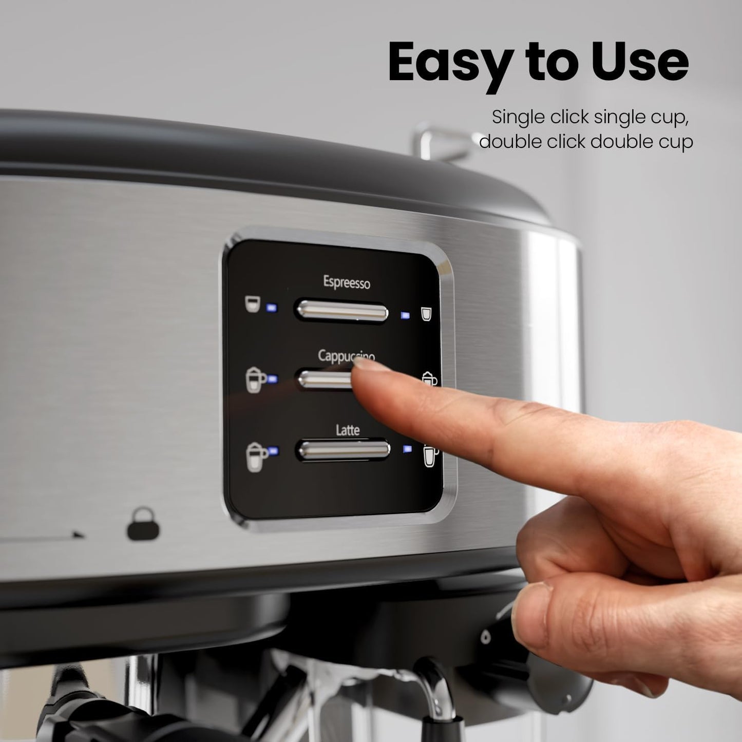 Kismile 3 in 1 Professional Espresso Maker with Dual Heating System & Capsule Compatible