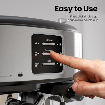 Kismile 3 in 1 Professional Espresso Maker with Dual Heating System & Capsule Compatible