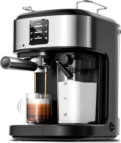 Kismile 3 in 1 Professional Espresso Maker with Dual Heating System & Capsule Compatible