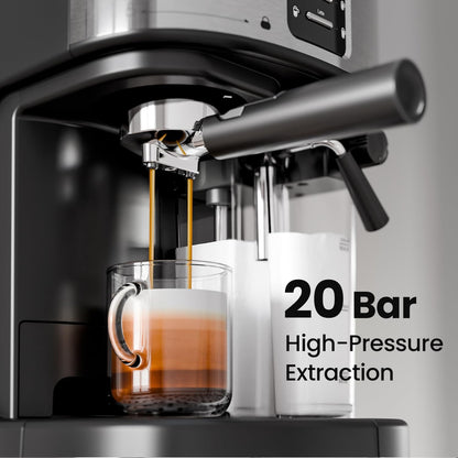 Kismile 3 in 1 Professional Espresso Maker with Dual Heating System & Capsule Compatible