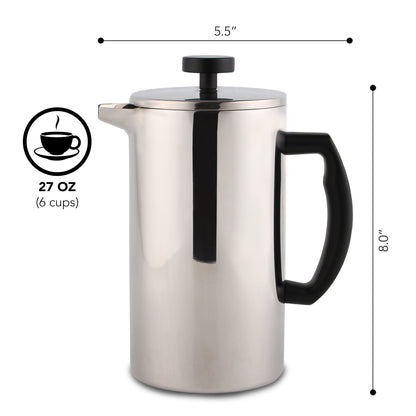 Kaffe Stainless Steel French Press Coffee Maker, KF1020