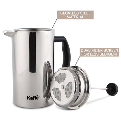 Kaffe Stainless Steel French Press Coffee Maker, KF1020