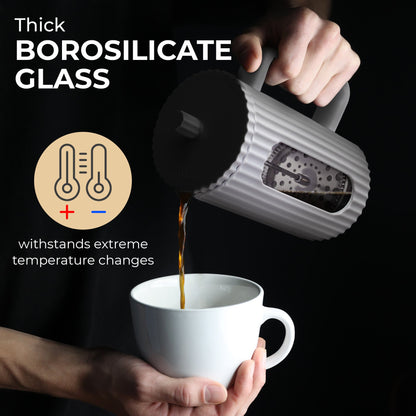 Kaffe Glass French Press (800ml) KF1114 – Durable Borosilicate Coffee Maker