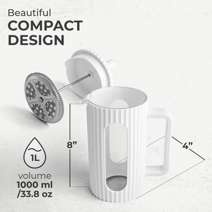 Kaffe Glass French Press (800ml) KF1114 – Durable Borosilicate Coffee Maker