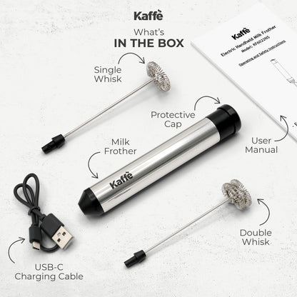 Kaffe Handheld Milk Frother KF6022NS – USB Rechargeable Foam Maker