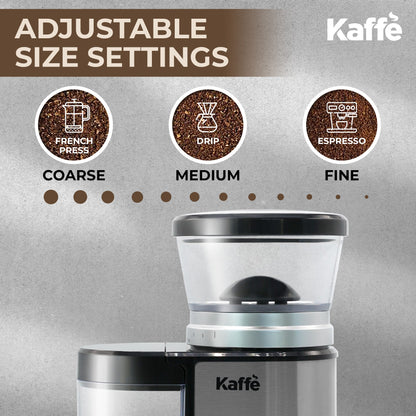 Kaffe KF8022 Coffee Grinder | Uniform Burr Grinding, Compact Design