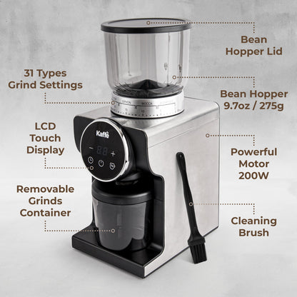 Kaffe KF8091 Burr Coffee Grinder – Adjustable for Espresso to French Press
