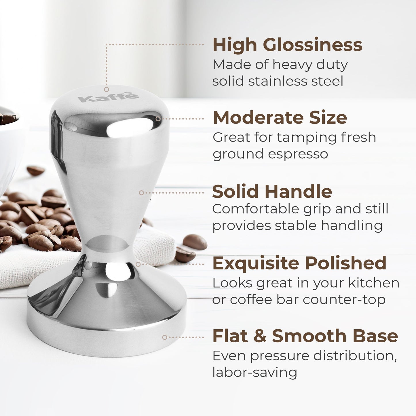 Kaffe 51mm Espresso Tamper – Precision You Can Taste