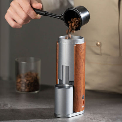 Lastaforest Rechargeable Coffee Grinder | Portable with Wood Cover