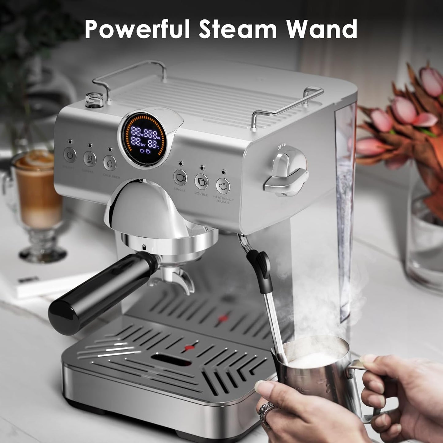 Kismile 2-in-1 Espresso & Cold Brew Coffee Machine with Milk Frother
