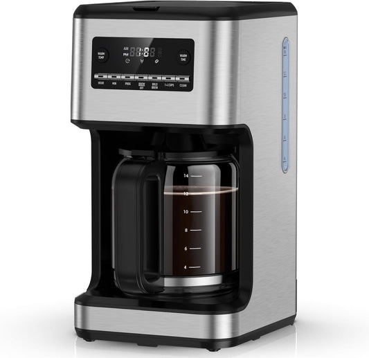 Kismile 14-Cup Programmable Coffee Maker, Large Capacity & Auto-Brew